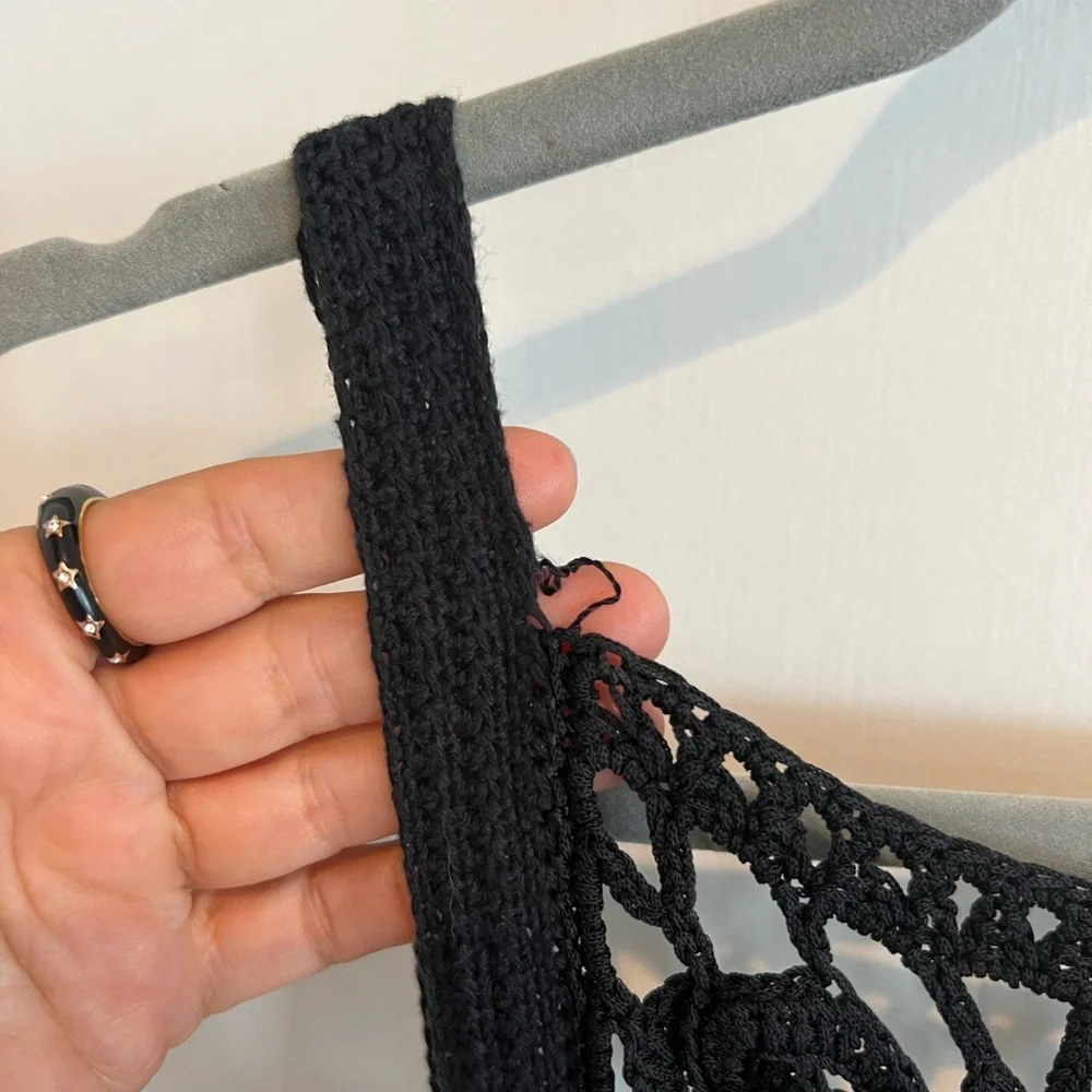 Karen Millen vintage black crochet dress with fringe - Picture 6 of 13